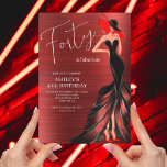 Red Dress 40 and Fabulous Elegant Birthday Invitation<br><div class="desc">Create your own 40th birthday party invitation! Personalize this design with your own text. You can further customize this design by selecting the "Edit Details" button if desired.</div>