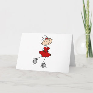 Red Dress Figure Skater Tshirts and Gifts Card