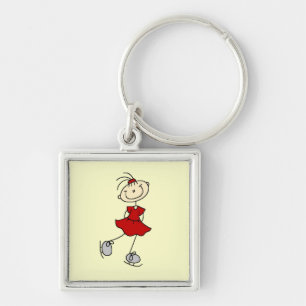 Red Dress Figure Skater Tshirts and Gifts Keychain