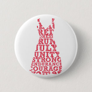 Red Dress Run 2 Inch Round Button