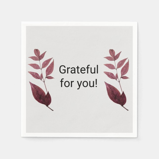 Red Dried Fall Leaves Napkin (Front)