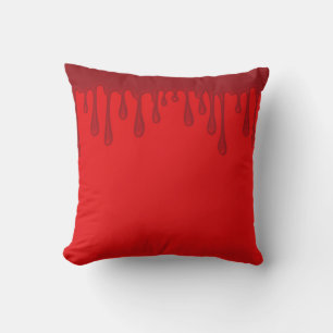 Red Dripping Blood Drips Halloween Throw Pillow