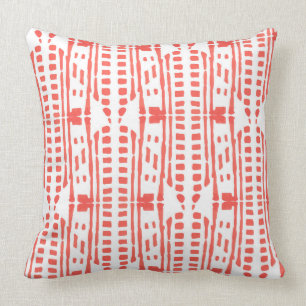 Red drops ethnic style throw pillow