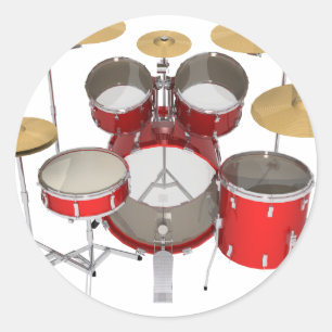 Red Drum Kit: Classic Round Sticker