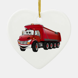 Red  Dump Truck 10w Cartoon Ceramic Ornament