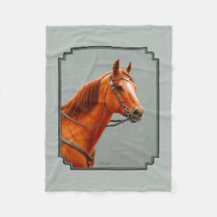 Red Dun Chestnut Sorrel Western Quarter Horse Flee Fleece Blanket