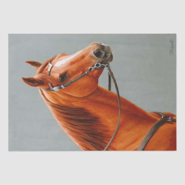 Red Dun Chestnut Sorrel Western Quarter Horse Tissue Paper (Front)