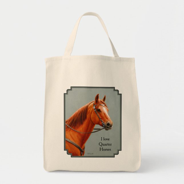 Red Dun Chestnut Sorrel Western Quarter Horse Tote (Front)