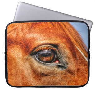 Red Dun Horse's Eye Animal-lover Photo Laptop Sleeve