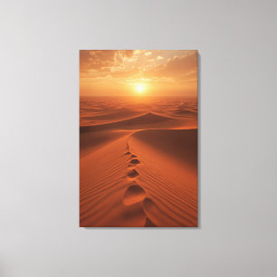 Red Dune Horizon – Sunlit Desert Path Canvas Print