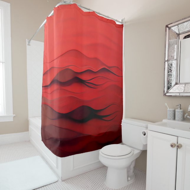 Red Dunes – Minimalist Abstract Waves Art (In Situ)