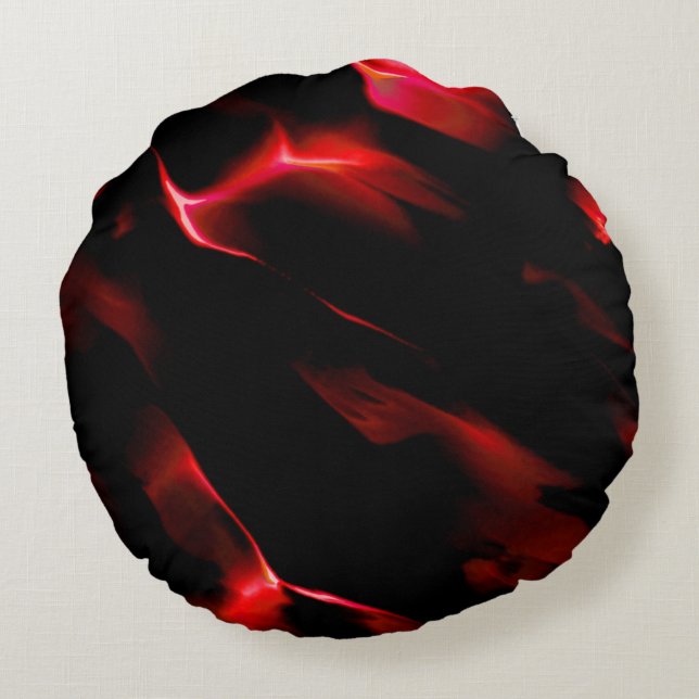 Red dunes under night darkness round pillow (Back)