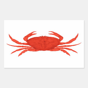 Red Dungeness Crab Logo Sticker
