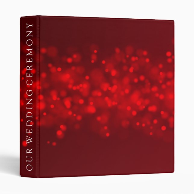 Red Dusk Glitter Personalized Christmas  Binder (Front/Spine)
