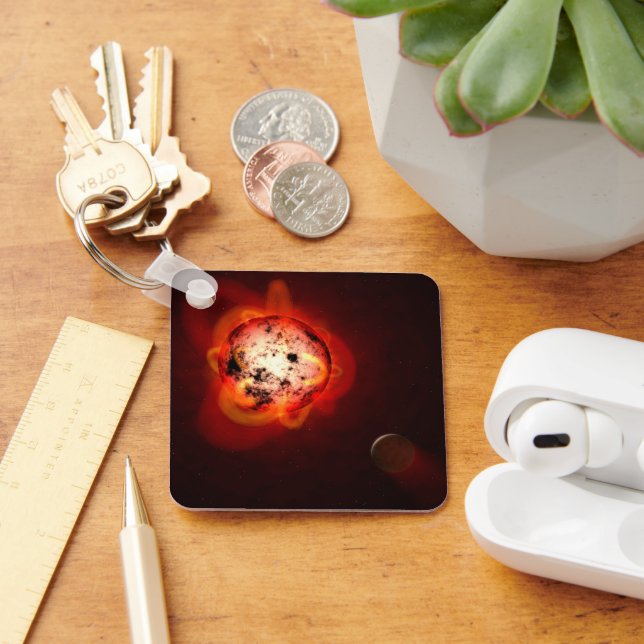 Red Dwarf Star Orbited By A Hypothetical Exoplanet Keychain (Desk)