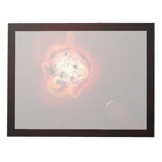 Red Dwarf Star Orbited By A Hypothetical Exoplanet Notepad (Front)