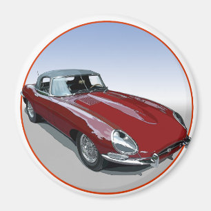 Red E Type Roadster Magnet
