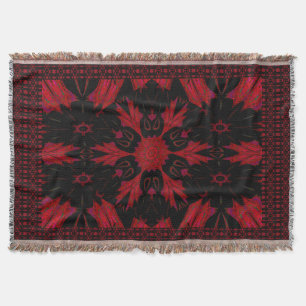 Red Earth Flower Throw Blanket