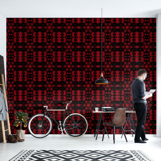 Red Earth Flower Wallpaper (Living Room)