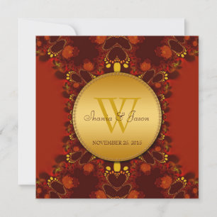 Red Earth Tribal Hearts Invitations de mariage