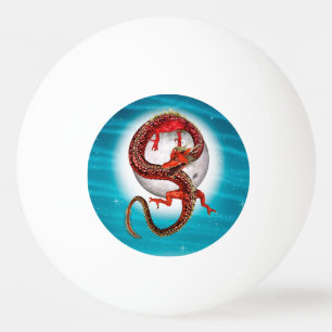 Red Eastern Dragon - Mythical Fantasy Creature Ping Pong Ball