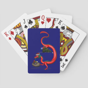 Red Eastern Dragon Playing Cards