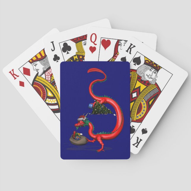 Red Eastern Dragon Playing Cards (Back)