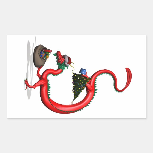 Red Eastern Dragon Sticker (Front)