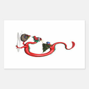 Red Eastern Dragon Sticker