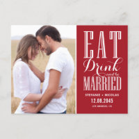 Red Eat, Drink and Be Married Save the Date
