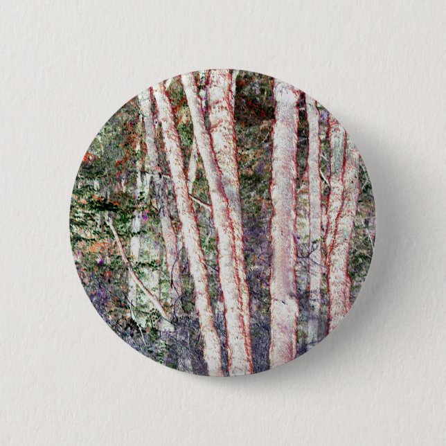 Red-Edged Trees 2 Inch Round Button (Front)