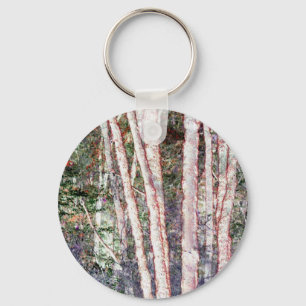 Red-Edged Trees Keychain