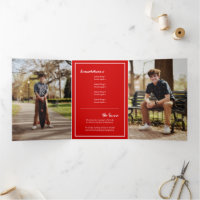 Red Edgy Abstract Torn Photo Graduation