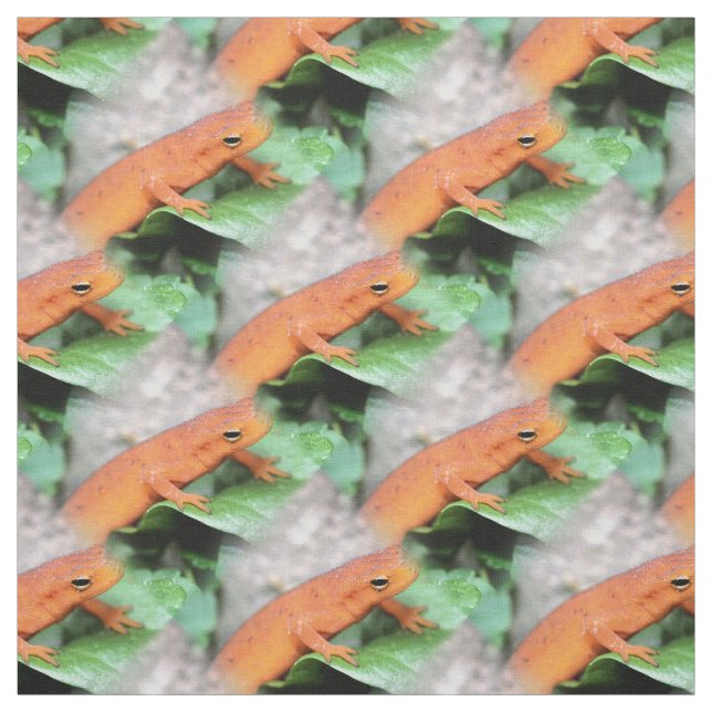 Red Eft Orange Salamander Animal Pattern Fabric (Swatch)