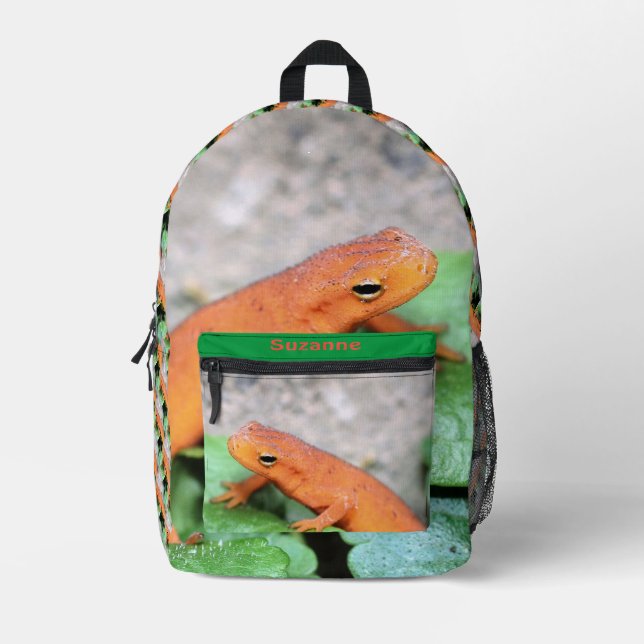 Red Eft Orange Salamander Animal Personalized    Printed Backpack (Front)