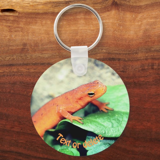 Red Eft Salamander Nature Personalized Keychain (Front)