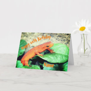 Red Eft Salamander Personalized Birthday Card