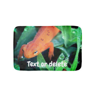 Red Eft Salamander Raindrop On Eye Personalized Bath Mat