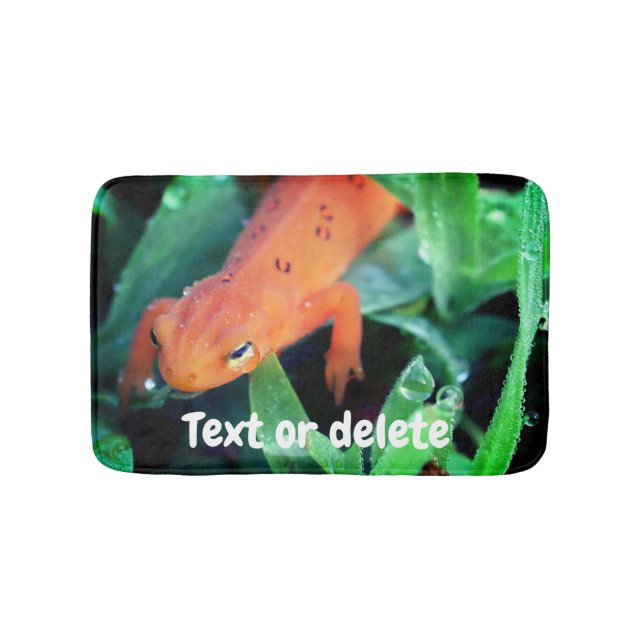 Red Eft Salamander Raindrop On Eye Personalized Bath Mat (Front)