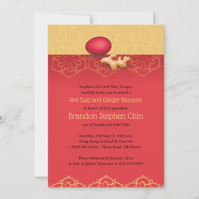 Red Egg and Ginger Invitation (Front)
