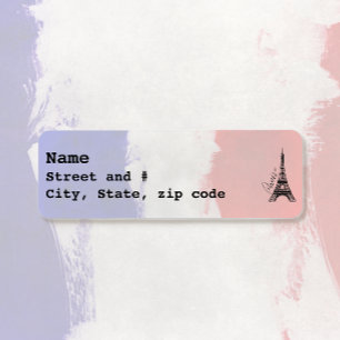 Red Eiffel Tower on tricolor