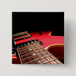 Red Electric Guitar 2 Inch Square Button