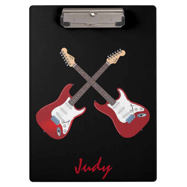 Red Electric Guitars | Personalized Clipboard (Front)