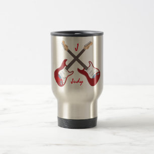 Red Electric Guitars Personalized Travel Mug