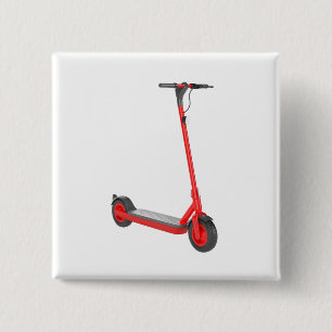 Red electric scooter 2 inch square button