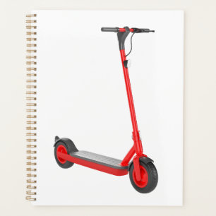 Red electric scooter  planner