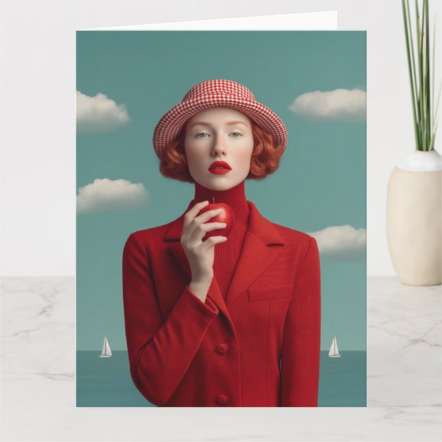 Red Elegance with Apple Card (Front)