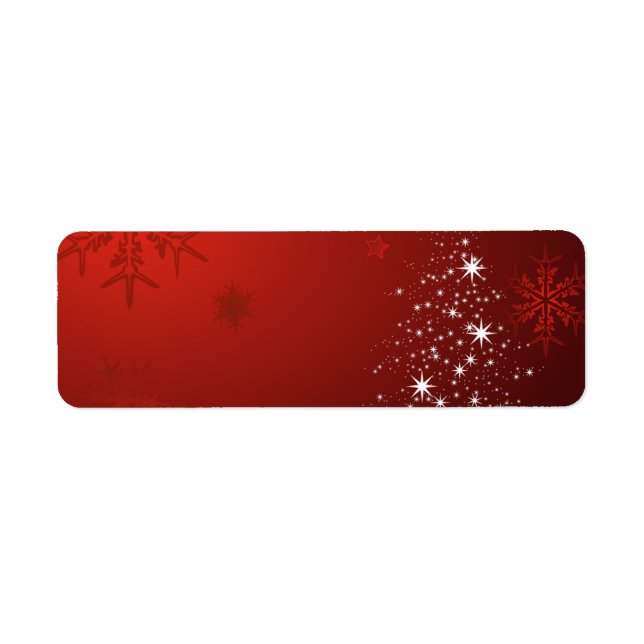 Red Elegant Christmas Address Labels (Front)