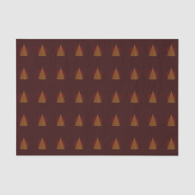 Red Elegant Christmas Tree Tissue Paper (Front)