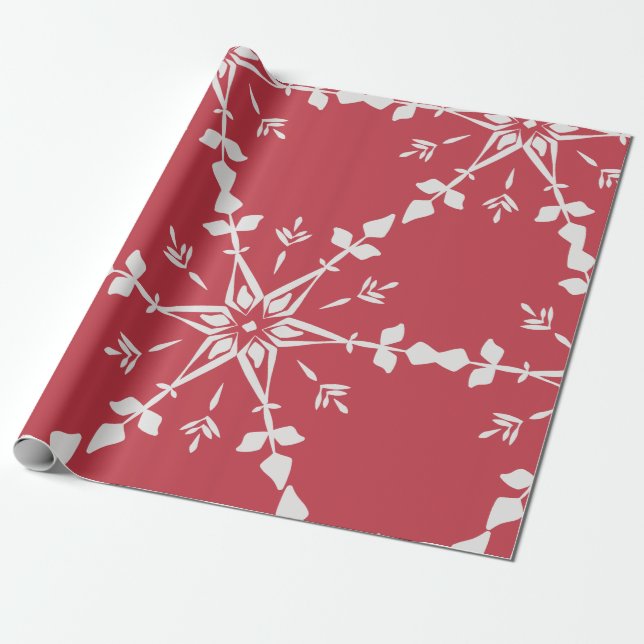 red Elegant Christmas  Wrapping Paper (Unrolled)